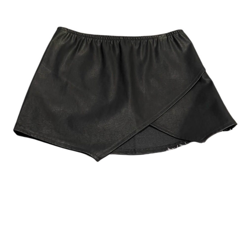 Olivaceous Faux Leather Skort